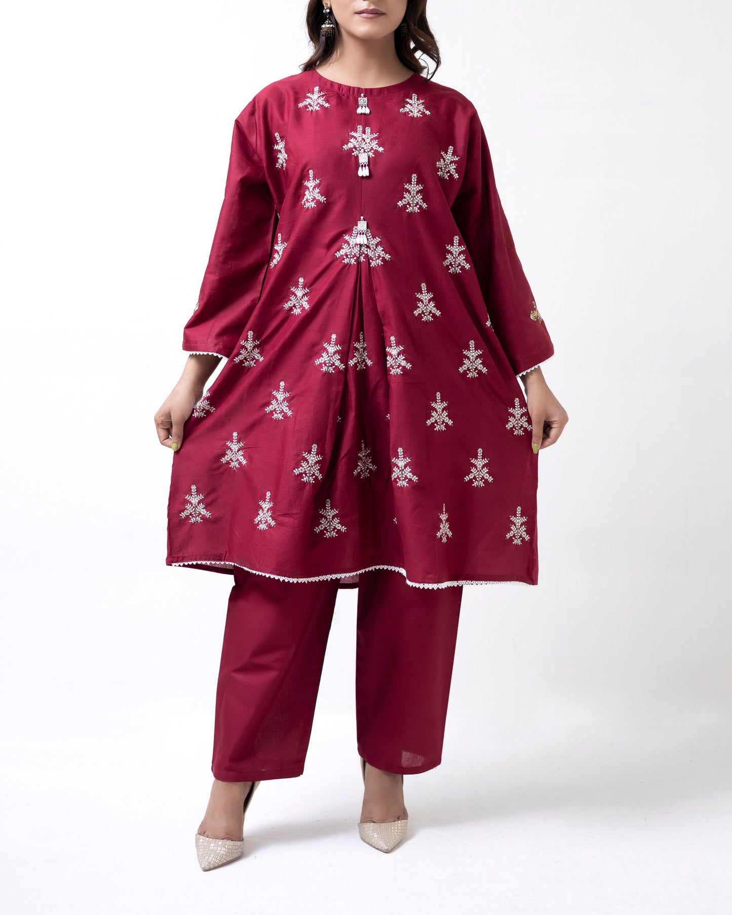 Stitched Embroidered lawn 2piece