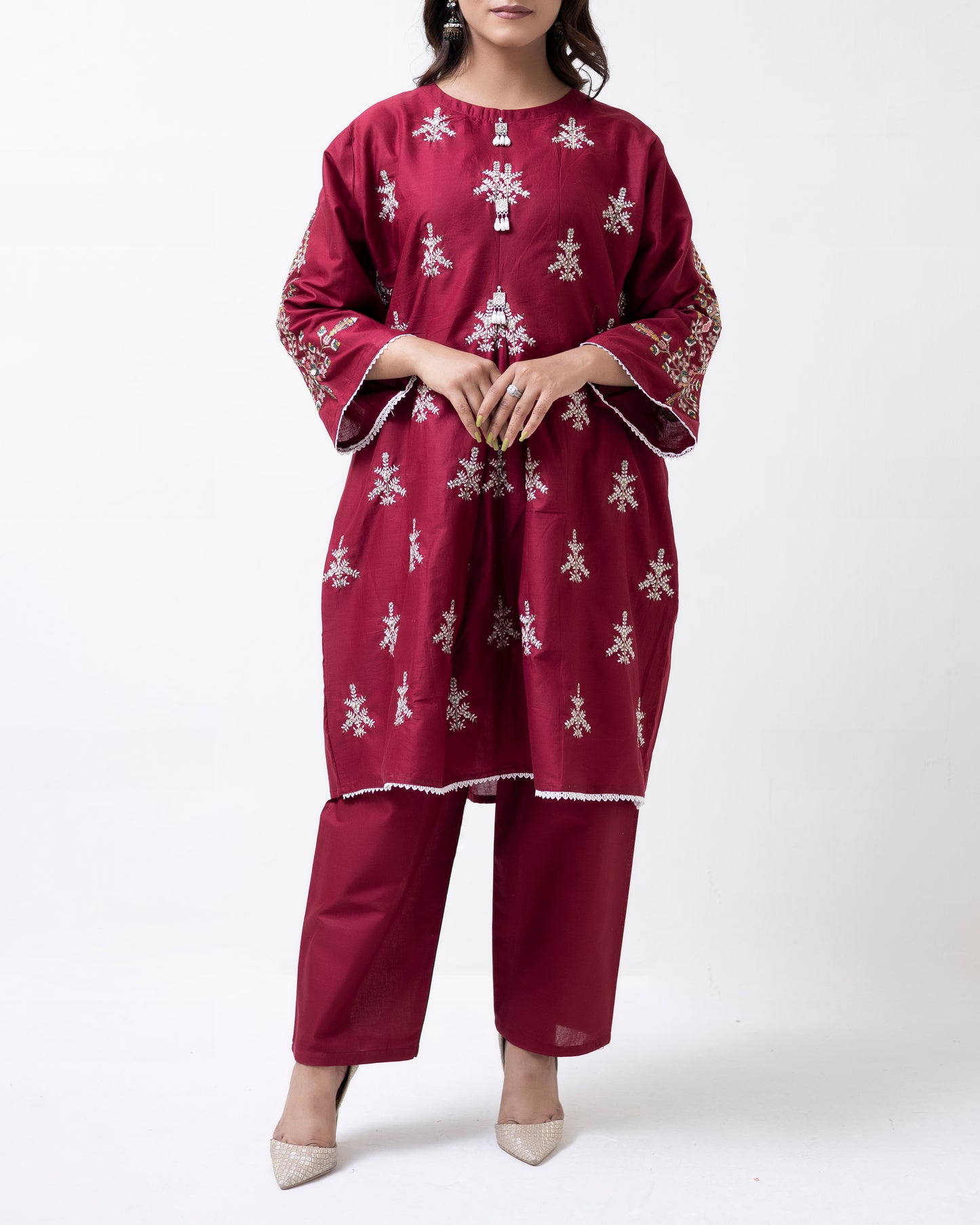 Stitched Embroidered lawn 2piece