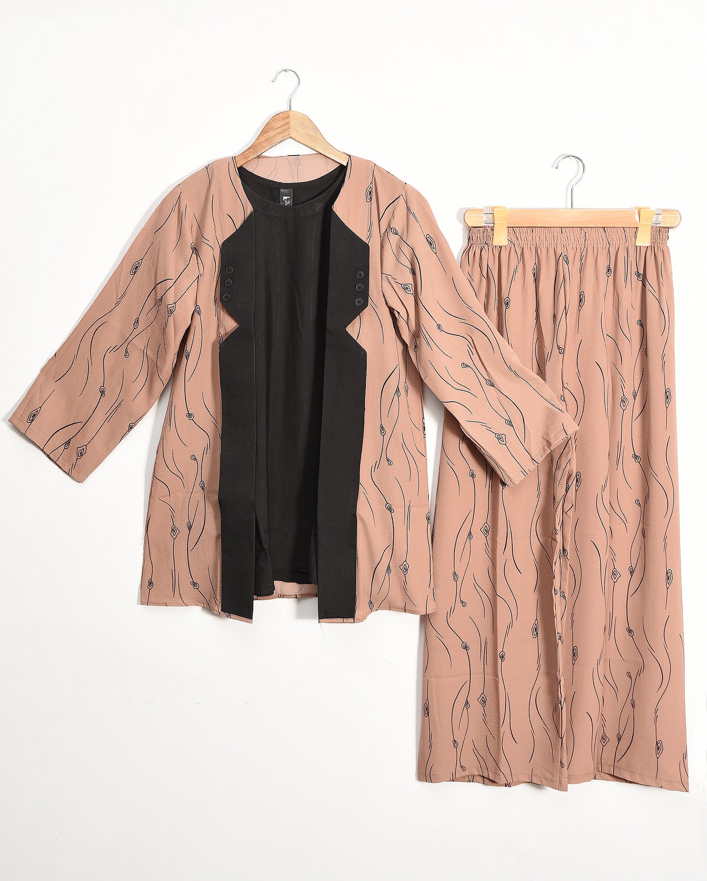 3 piece - Printed Coat Style with Separate Inner