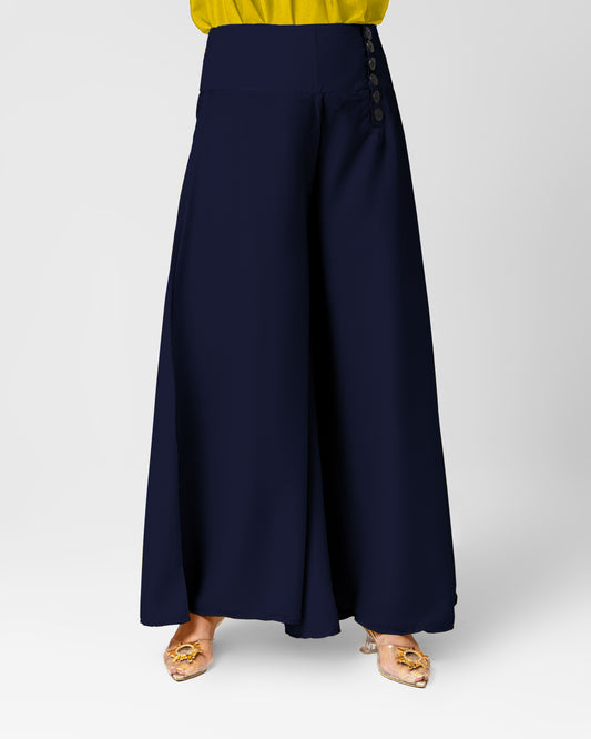 Navy Blue Bell Bottom Palazzo