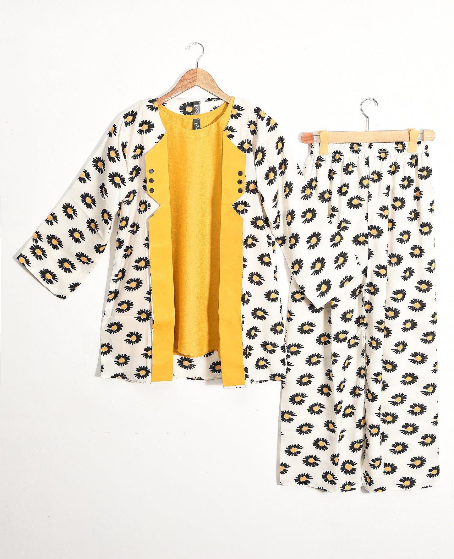 3 piece - Printed Coat Style with Separate Inner